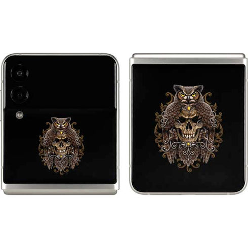Skull and Owl by Sarah Richter Galaxy Z Flip3 5G Skin